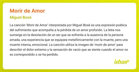 death of love miguel bose meaning.